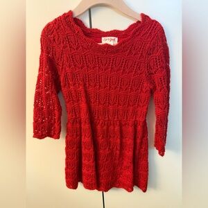 Cat & Jack Vibrant Red Textured Dress